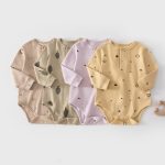 【59-80cm】ロンパース ベビー ナチュラル リブ ドット - 画像 (2)