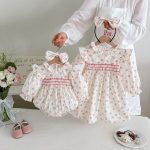 【66-130cm】ロンパースorワンピース 女の子 姉妹服 フラワー柄 - 画像 (3)