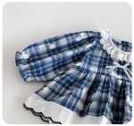 【66-90cm】ロンパース ベビー チェック レース - 画像 (7)