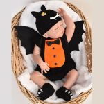 【70-100cm】ロンパース ベビー 帽子付け ハロウィン コウモリ - 画像 (5)