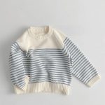 【80-130cm】セーター 女の子 ミックスカラー ニット ゆったり