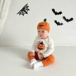 【66-90cm】ロンパース ベビー ハロウィン かぼちゃ柄 可愛い - 画像 (7)