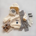 【66-90cm】ロンパース ベビー 帽子付き 暖かい ペット柄 - 画像 (4)