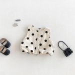 【73-100cm】トップスorパンツ ベージュ ドット - 画像 (4)