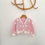 【73-110cm】カーディガン 女の子 フラワー付き スウィート - 画像 (4)