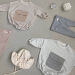 【66-90cm】ロンパース ベビー ボーダー 大容量ポケット付き - 画像 (8)
