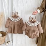【73-110cm】ロンパースorワンピース 女の子 姉妹服 ワッフル - 画像 (3)