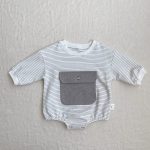 【66-90cm】ロンパース ベビー ボーダー 大容量ポケット付き - 画像 (14)