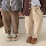 【80-150cm】パンツ キッズ ストレッチ コーデュロイ 男女兼用