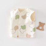 【66-90cm】ベスト ベビー 暖かい クマプリント
