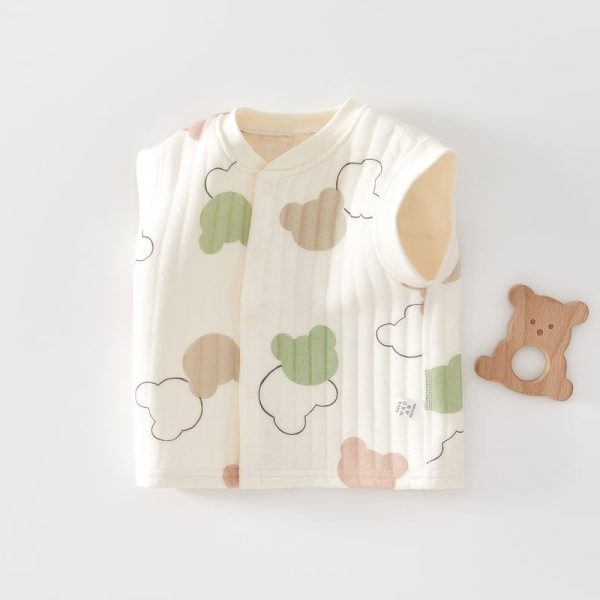 【66-90cm】ベスト ベビー 暖かい クマプリント