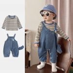 【73-100cm】サロペット+トップス ベビー 恐竜柄 かわいい - 画像 (2)