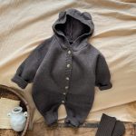 【66-100cm】カバーオール ベビー ニット 長袖 うさ耳 - 画像 (5)