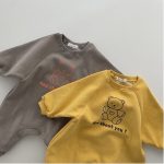 【66-90cm】ロンパース ベビーくま柄 長袖 スウェット - 画像 (3)