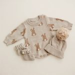【66-90cm】ロンパースor帽子 ベビー ウサギ柄 ニット - 画像 (3)