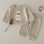 【66-100cm】スウェット＋パンツ 2点セット ベビー ひつじ刺繍 - 画像 (2)