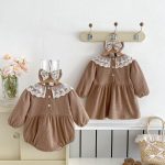 【73-110cm】ロンパースorワンピース 女の子 姉妹服 ワッフル - 画像 (8)