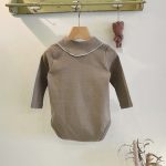 【66-90cm】長袖ロンパース ベビー リボン付き シンプル - 画像 (9)