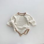 【66-90cm】ロンパース ベビー ナチュラル 無地 - 画像 (3)
