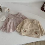 【73-100cm】カーディガン 女の子 クマ ポケット