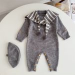 【66-90cm】オールインワン ベビー 暖かい ハート セーラー - 画像 (8)