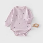 【59-80cm】ロンパース ベビー ナチュラル リブ ドット - 画像 (5)