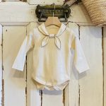【66-90cm】長袖ロンパース ベビー リボン付き シンプル - 画像 (3)