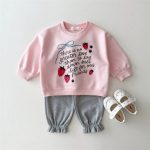 【100-160cm】トレーナー 女の子 イチゴ プリント かわいい - 画像 (4)