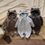 【66-100cm】カバーオール ベビー ニット 長袖 うさ耳 - 画像 (3)
