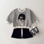 【90-150cm】トップス 女の子 ドッグ柄 ボーダー - 画像 (4)