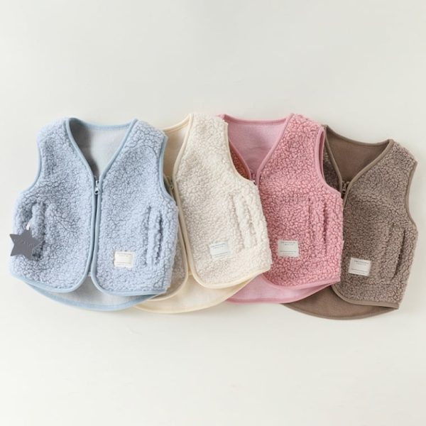 【80-110cm】ベスト キッズ 暖かい もこもこ