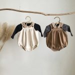 【66-90cm】サロペット ベビー ナチュラル 無地 - 画像 (4)