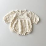 【66-90cm】ロンパース ベビー ナチュラル しわ生地 - 画像 (6)