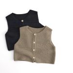 【80-130cm】ベスト キッズ ノースリーブ ニット - 画像 (2)