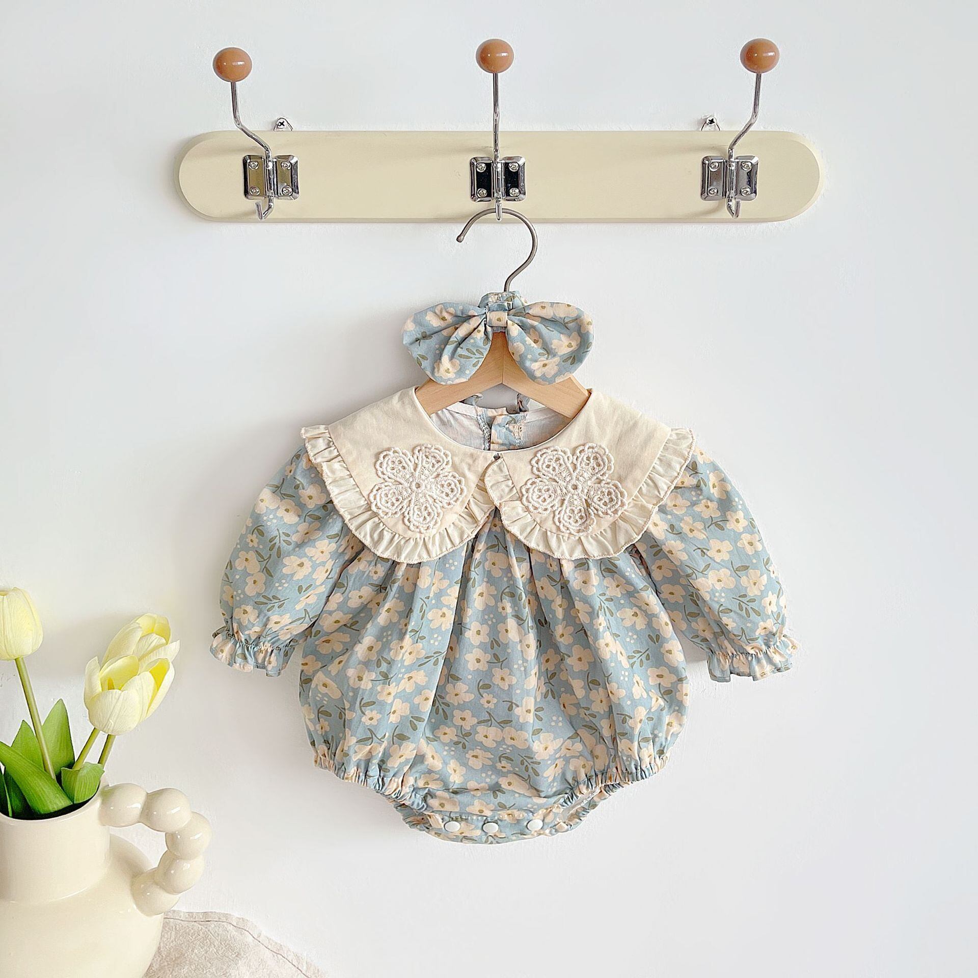 64bcf824afd4e79a99f673e890a7fdcb.jpg 【66-90cm】ロンパース ベビー 花柄 プリンセス - 画像 (1)