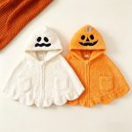 【66-90cm】ポンチョ ベビー ハロウィン もこもこ ゴースト