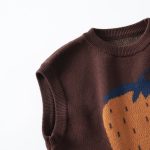 【80-130cm】ベスト キッズ イチゴ柄 セーター - 画像 (5)