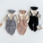 【66-90cm】セットアップ ベビー ワッフル ボーダー - 画像 (7)