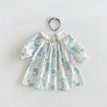 【66-130cm】ロンパースorワンピース ベビー 姉妹服 クマ柄襟 - 画像 (14)