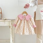 【90-140cm】ワンピース 女の子 フラワー柄 折り襟 - 画像 (10)