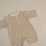 【66-90cm】ロンパース ベビー ワッフル ボーダー - 画像 (6)