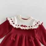 【73-110cm】ワンピース 女の子 蝶結び ニット - 画像 (13)