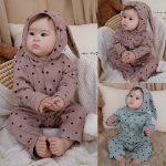 【66-90cm】ロンパース ベビー ウサギ ドット - 画像 (7)