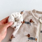 【66-90cm】ロンパース ベビー ドッグ柄 もこもこ - 画像 (6)
