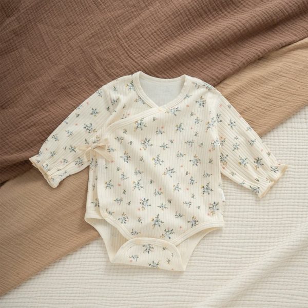 【52-73cm】ロンパース ベビー フラワー柄 シンプル