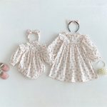 【66-130cm】ロンパースorワンピース 女の子 姉妹服 フラワー柄 - 画像 (6)