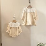 【66-90cm】ロンパース ベビー レトロ チェック柄 - 画像 (5)