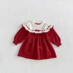 【73-110cm】ワンピース 女の子 蝶結び ニット - 画像 (8)