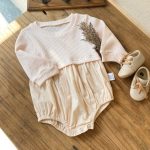 【66-90cm】ロンパース ベビー ワッフル 切替 - 画像 (6)