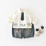 【73-120cm】トップス 男の子 ネクタイ付き おしゃれ - 画像 (3)
